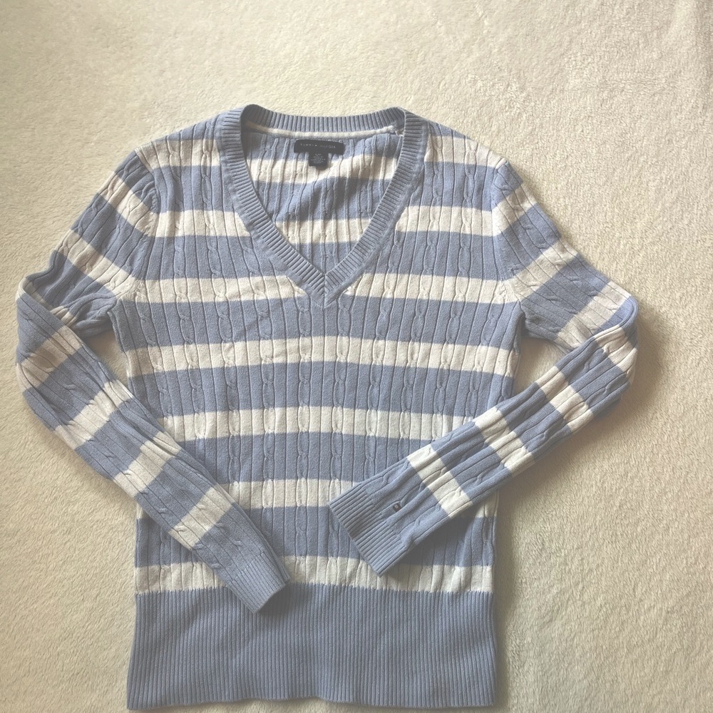 Tommy Hilfiger Blue and white Striped Sweater